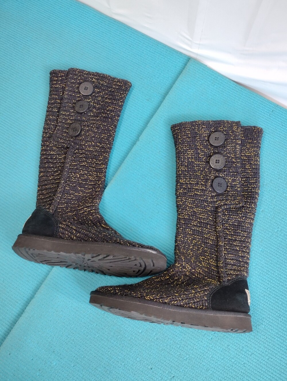 UGG AUSTRALIA Women's Flats Knit Sweater Tall Boots - 7